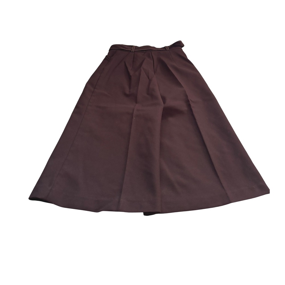 Vintage Bogart of Texas SKORT Brown Fitted Waist Belted Career Midi Size XS